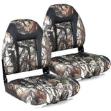 SUNDGORA Premium 2 Seats High Back Folding Fishing Boat Seat for Fishing,Stainless Steel Screws Included,Camo/Black