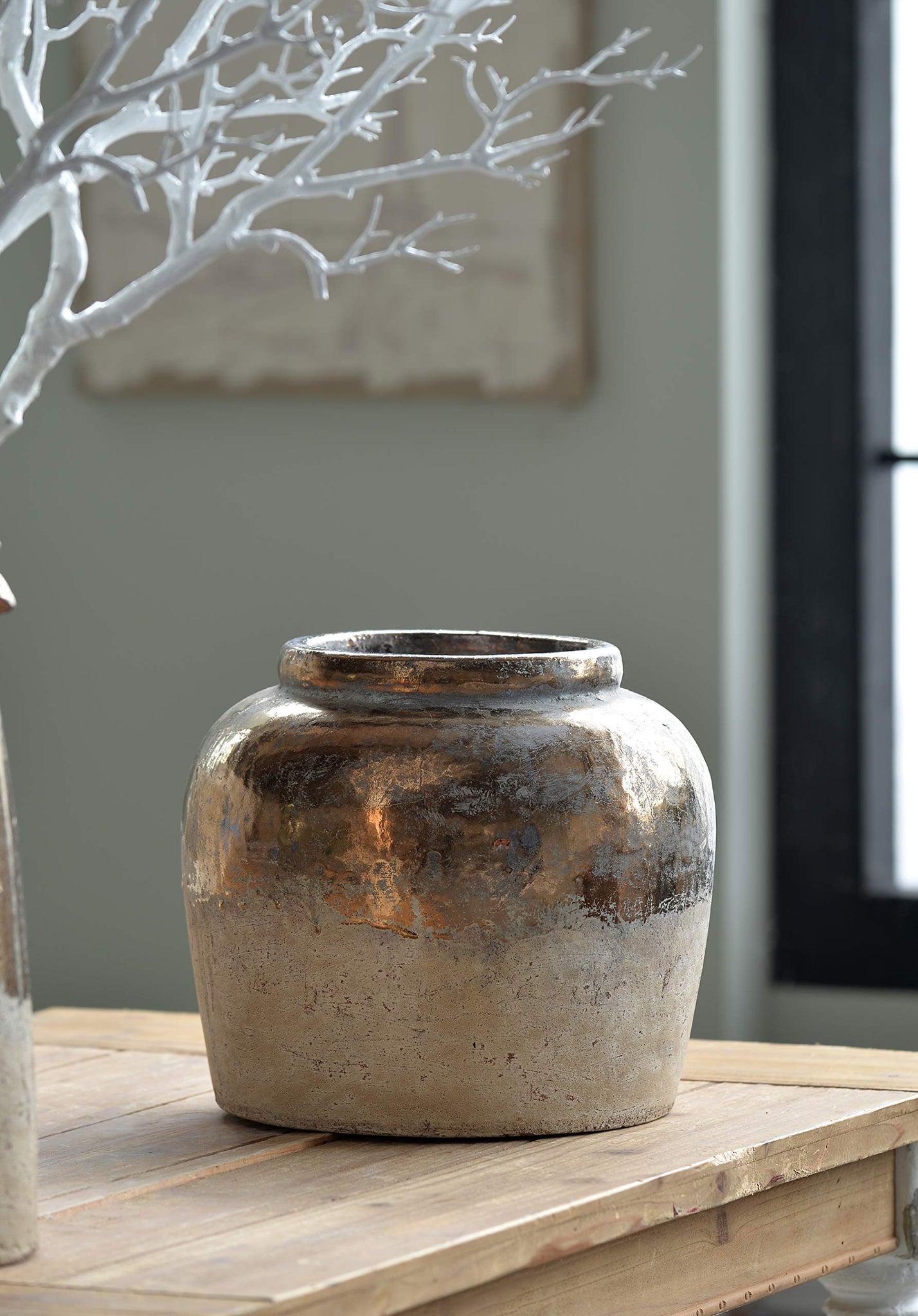 11 Candia Ceramic Vase, Sienna Brown
