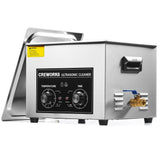 CREWORKS 15L Ultrasonic Cleaner with Knob, Total 760W Professional Industrial Auto Cleaning Machine for Carburetor Repairing Too