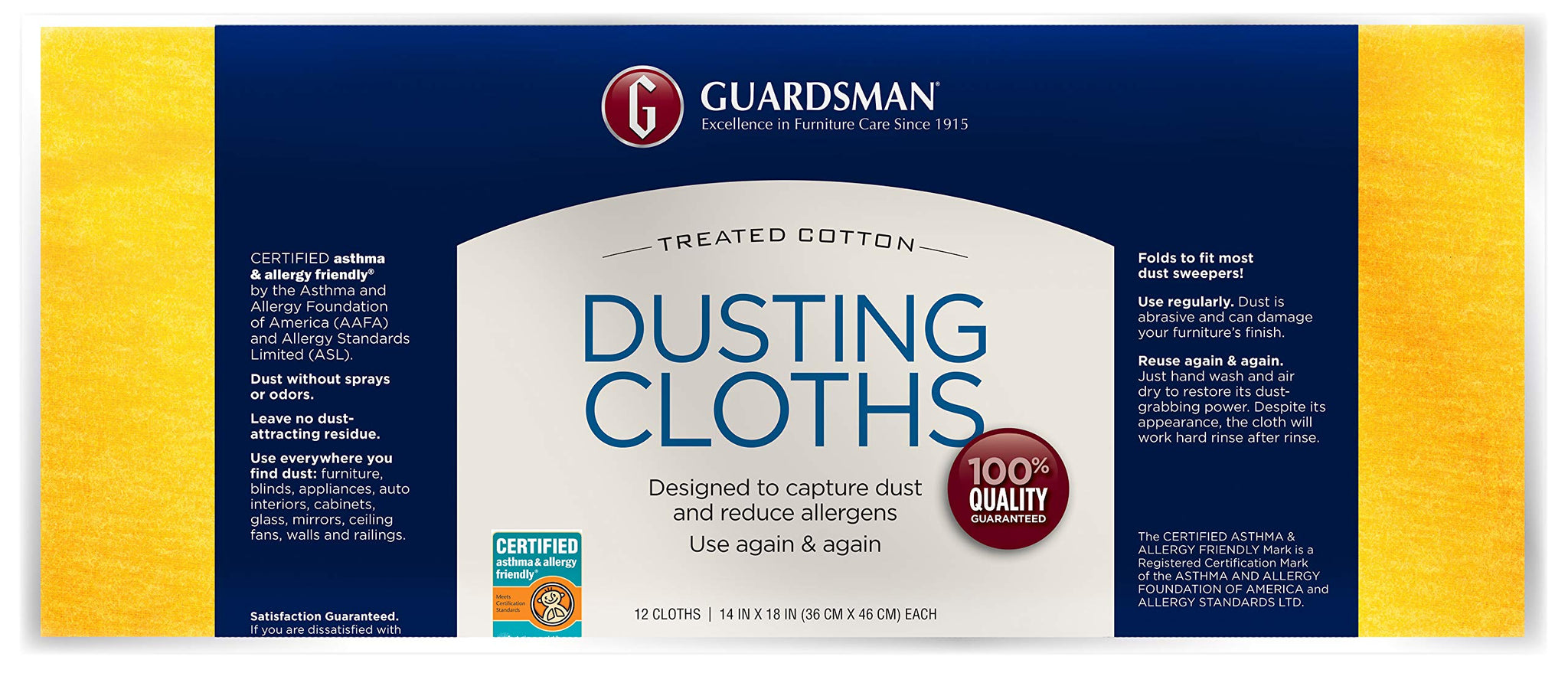 Guardsman 462500 Wood Furniture dust Cloth, 12 Count (Pack of 1)