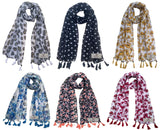 Fusfus WomenS Printed Chiffon Scarves And Stoles, Free Size(Multicolour, Fs1762) Pack Of 6 (Multicolor4)