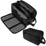 PAVILIA Toiletry Bag for Men, Travel Toiletries Bag | Waterresistant Dopp Kit, PU Leather Shaving Pouch Organizer for Accessori