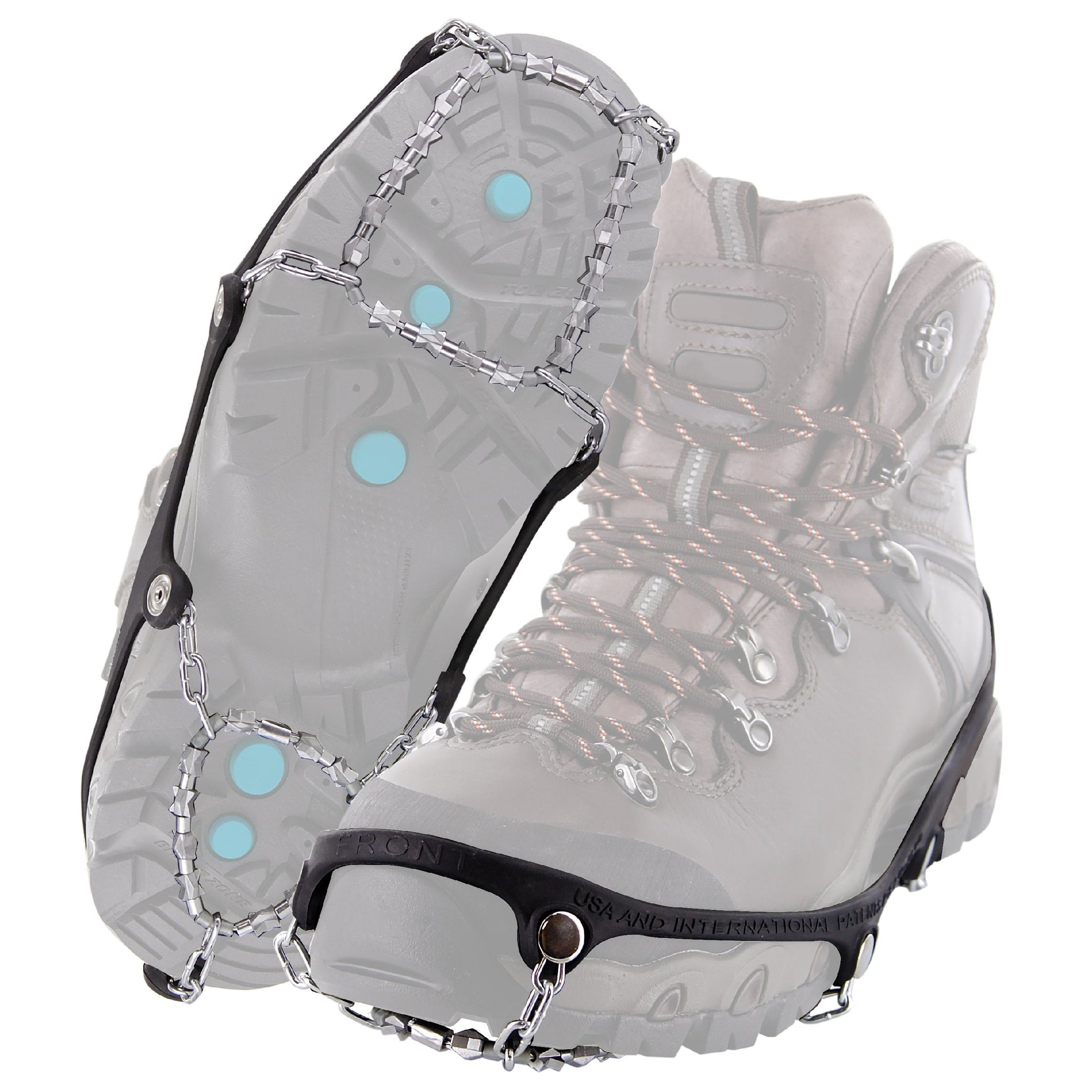 Yaktrax Diamond Grip All-Surface Traction Cleats For Walking On Ice And Snow (1 Pair), Large , Black