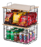 IRIS USA Wire Basket for Pantry Organizers and Storage, 2 Pack, Potato and Onion Storage, Easy Assembly, Stackable Storage Bins,