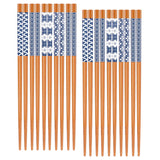 Antner 10 Pairs Natural Bamboo Chopsticks Japanese Style Reusable Chop Sticks, Dishwasher Safe Chopstick Set, 8.8 Inch/22.5cm