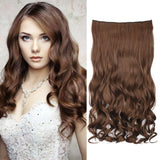 REECHO 16 1-Pack 3/4 Full Head Curly Wavy Clips in on Synthetic Hair Extensions HE008 Hairpieces for Women 5 Clips 3.9 Oz per Pi