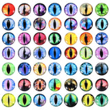 PATIKIL 20mm Dragon Eyes, 100 Pcs Round Glass Eyes Animals Crochet Eyes for Clay Doll Making Craft DIY Findings Jewelry Making, 