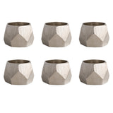DII Decorative Geometric Napkin Ring Set, Triangle Band Silver, 6 Count