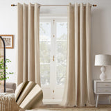 DriftAway Velvet Curtains Beige Room Darkening Curtains 108 Inches Long 2 Panel Set Super Soft luxury Grommet Curtain Thermal Insulated Blackout Drapes for living room Bedroom Camel Beige 52 inch wide-New