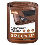 TARPAL Tarp 6x13 Feet Tarps Heavy Duty Waterproof 10mil Multipurpose Protective Cover Waterproof,Snow or UV Protection,Durable R