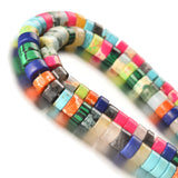 Tashidelek 1 Strand Natural Stone 3*6MM Gemstone Tube Rondell Spacer Loose Stone Beads (105-110PCS) Mix