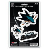 San Jose Sharks Decal Die Cut Team 3 Pack
