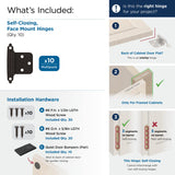 Amerock | Cabinet Hinge | Variable Overlay Hinge | Oil Rubbed Bronze | 10 Pack | Self-Closing Hinge | Face Mount Hinge | Cabinet
