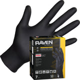 Raven Exam Grade Nitrile Disposable Gloves Medium, Powder Free Latex Free Gloves, 7 Mil Puncture Resistant, For Law Enforcement,