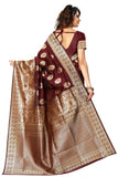 Sugathari Womens Banarasi Saree Pure Kanjivaram Silk Saree Soft New Ladies 2023 Design Wear Pattu Sarees Latest Cotton Party Sari Collections With Blouse Piece For Wedding Sadi (Sam Pari-20-Maroon)