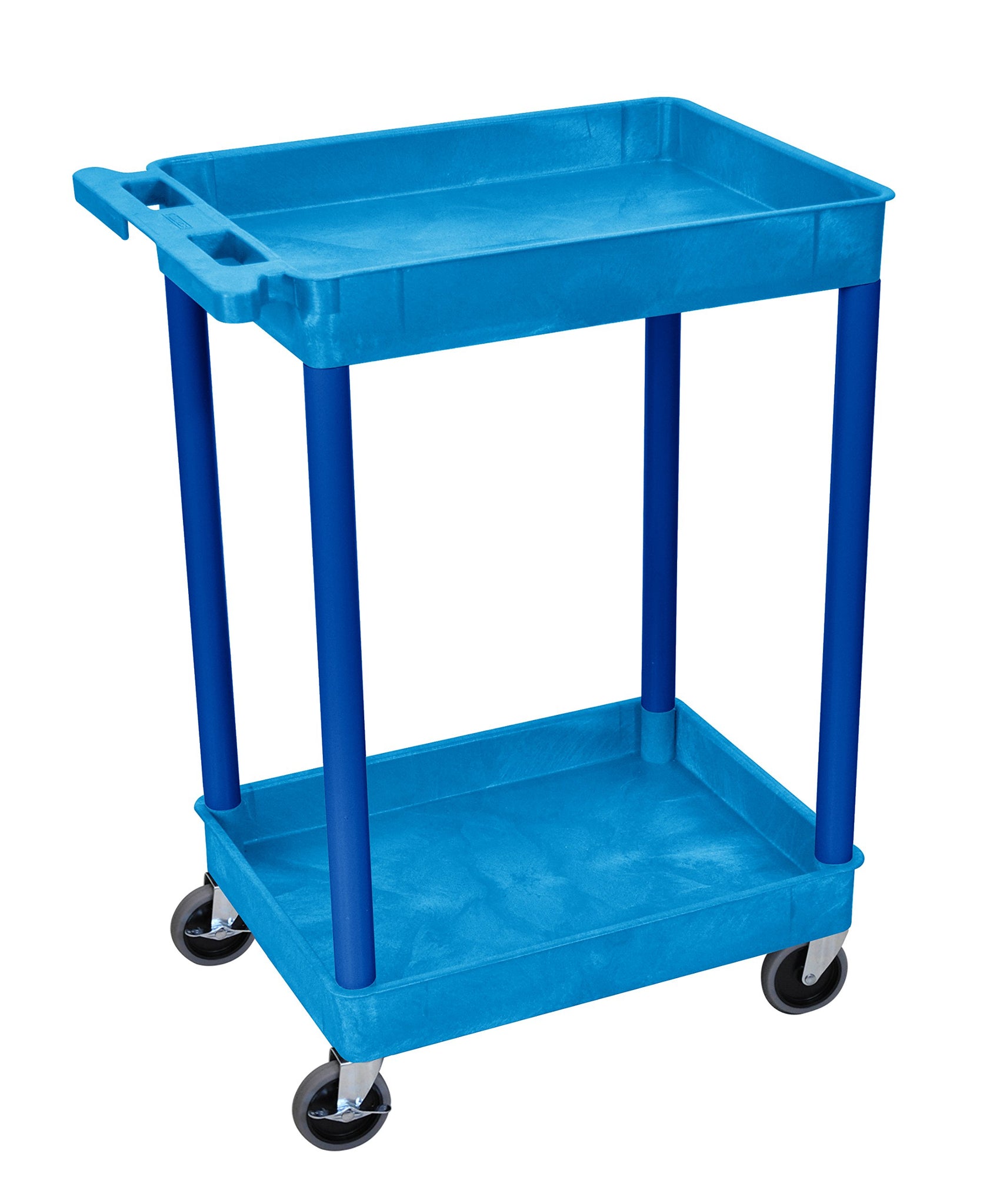 Luxor Bustc11Bu 2 Level Serving Cart, 37.5'' H X 24'' W X 18'' D, Blue
