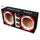 Two 10-In Woofers Plus Three Tweeters White Empty Chuchera Speaker Enclosure
