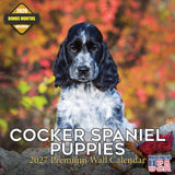 Cocker Spaniel Puppies Calendar 2027 - 16 Month Dog Wall Calendar, Monthly Planner, Large Writing Blocks, Thick No Bleed Paper, 