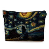 Cat Makeup Bag, Starry Night Black Cat Cosmetic Bags for Women, Black Cat Gifts, Cat Gifts for Women Cat Lovers, Cat Mom Gifts, 