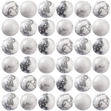100Pcs Natural Stone Beads 6mm White Howlite Round Gemstone Loose Beads with Elastic Bracelet String for Bracelets Necklace Jewe