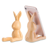 AhfuLife Phone Stand, Wooden Rabbit Phone Holder, Bunny Phone Stand, Desk Organizer Decor Gift for Women Cute Desk Accessories H