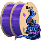Gratkit Silk Tri-Color PLA Filament,Coextrusion PLA Filament 1.75mm, +/-0.03mm, 2 * 1KG/Roll, Silk PLA Blue & Purple & Black 2KG