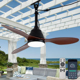 CNCMtiger 42'' Waterproof Outdoor Ceiling Fan with Lights IP65 Gazebo Fan Outdoor Hanging Wet Rated Plug in Ceiling Fan for Pati