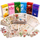 Randen 500Pcs Vintage Journaling Supplies Kit With Stickers & Washi Books