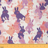 jejeloiu Rabbit Fabric by The Yard Cute Rabbit Upholstery Fabric for Chairs Kawai Animals Waterproof Indoor Outdoor Decor for DI