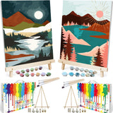 BAISITE Paint by Numbers Kit for Adults Beginners,8 Wx12 L 2 Pack Canvas for Painting Kits for Adults in Colorful Box 6970-ALREA