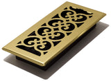 Decor Grates SPH410 Floor Register, 4x10, Polished Brass Finish