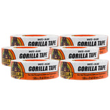 Gorilla Tape, White Duct Tape, 1.88 x 30 yd, White, (Pack of 6)