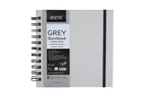 Brustro Toned Paper - Grey Sketchbook, Wiro Bound, Size 6 X 6, 120Gsm (60 Sheets) 120 Pages