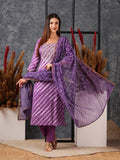Anni Designer Women'S Cotton Blend Straight Printed Kurta With Pant & Dupatta (Doremi-Purple_S_Purple_Small),Purple,S,,,
