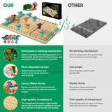 Premium Horse Racing Game with Cards and Dice, Horse Race Betting Board Game for Adult, Thickened Solid Wood with 143 Chips, 9 M