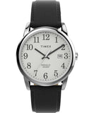 Timex Mens Easy Reader 38mm Watch Black Strap White Dial SilverTone Case