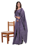 Pujia Mills Womens Beautiful Sequins Weaving With Golden And Silver Zari Banarasi Jacquard Saree (Malti African Purple)