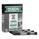 Dixon Lumber Crayons, 4.5 X 0.5, Carbon Black, Dozen