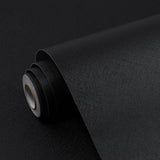 Qianglive Black Contact Paper Solid Black Peel and Stick Wallpaper 17.3x1200 Matte Self Adhesive Waterproof Vinyl Roll for Bathr