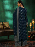 Libas Womens Printed Georgette Straight Kurta With Palazzos And Dupatta Blue M 48875