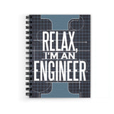 Plan To Gift Relax I Am Engneer Spiral Wiro Unruled Blank Pages Notebook Diary Journal Drawing Book SizeA5(6X9 Inches) (Relax I