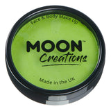 Pro Face & Body Paint Cake Pots by Moon Creations - Light Green - Professional Water Based Face Paint Makeup for Adults, Kids - 