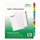 Office Essentials 11681 Table n Tabs Dividers, 31Tab, Letter