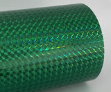 Roll of Prism Sign Vinyl, Holographic 1/4'' Mosaic, Self-Adhesive (24 inch x 10 feet, Green)