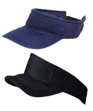 Zacharias Unisex Net Sunshade Visor Tennis Cap (Blue & Black; Free Size) Pack Of 2