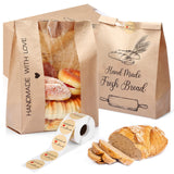 Sinload 50 Pcs Sourdough Paper Bread Bags for Homemade Large Loaf Packaging With Clear Window for Storage Cookies Candies Bakery