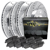 Hart Brakes Front Rear Brakes and Rotors Kit |Front Rear Brake Pads| Brake Rotors and Pads| Ceramic Brake Pads and Rotors |2001-