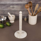 Creative Home Natural Champagne Marble Upright Paper Towel Holder Kitchen Towel Dispenser Stand Kitchen Countertop Organizer, 6.
