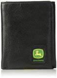 John Deere Mens TriFold Wallet,Black,One Size