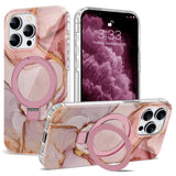 ETPESOK Compatible with iPhone 11 Pro Max Case Marble Pattern with Magnetic Ring Stand [Compatible with Mag-Safe] TPU Protective